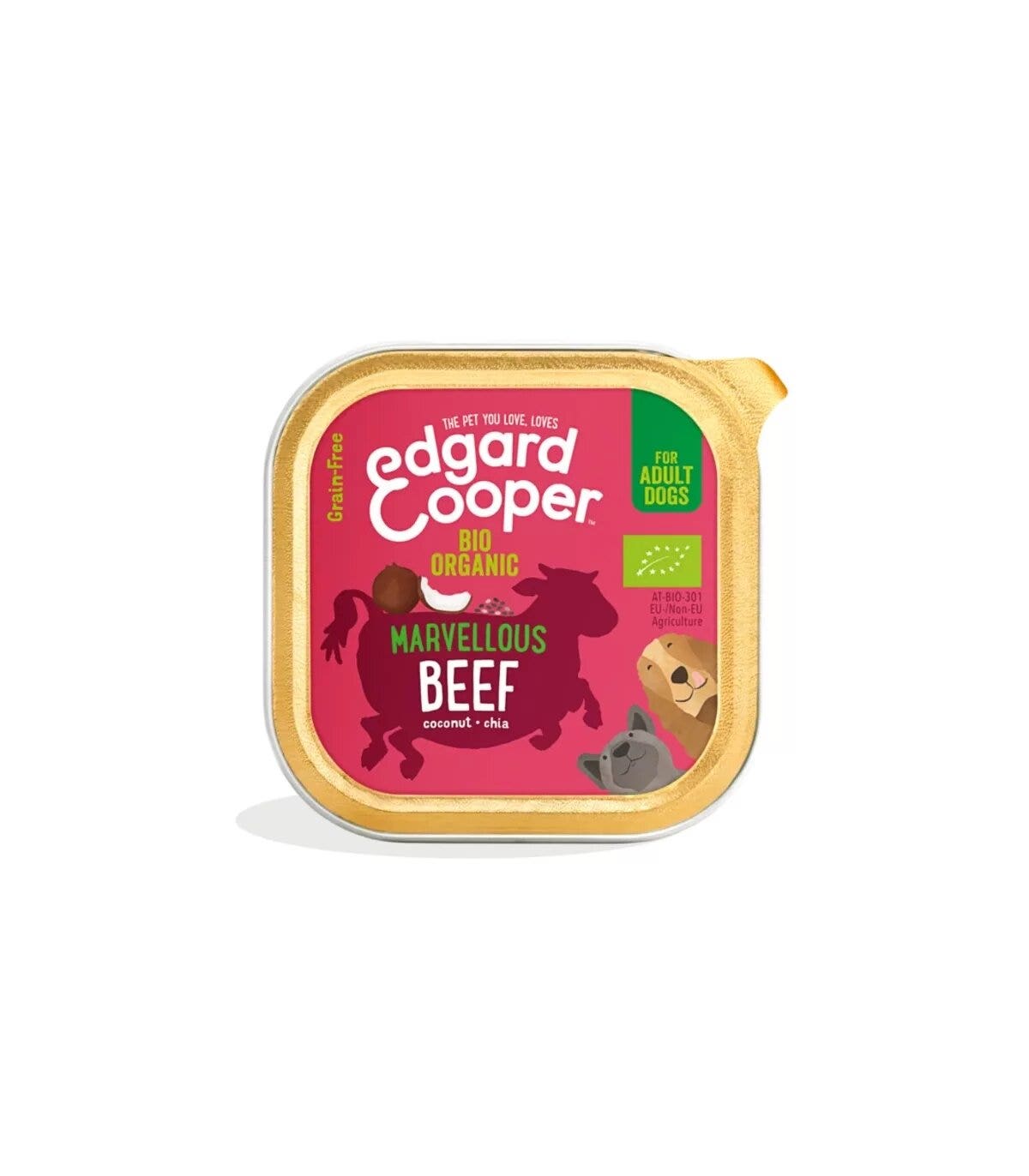 Edgard & Cooper Adult Manzo Biologico Senza Cereali Cibo Umido per Cani 100g-1