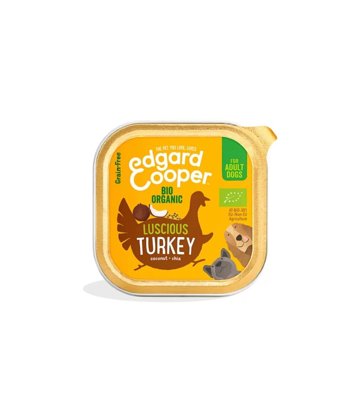 Edgard & Cooper Adult Tacchino Biologico Senza Cereali Cibo Umido per Cani 100g-1