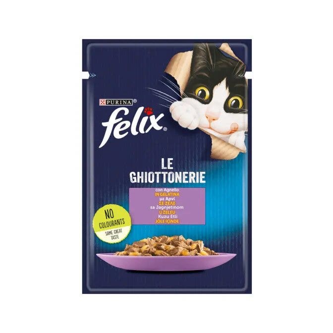 Purina Felix Le Ghiottonerie Gusto Agnello Cibo Umido Gatti Adulti Busta 85g-5