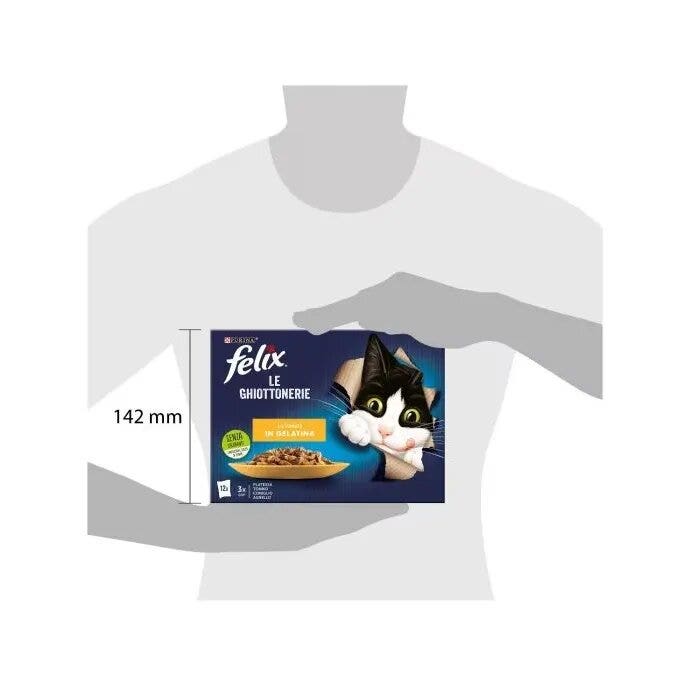 Purina Felix Le Ghiottonerie Gusto Platessa/Tonno/Coniglio/Agnello Cibo Umido Gatti Adulti Busta 12x85g-8