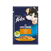 Purina Felix Le Ghiottonerie Gusto Pollo Cibo Umido Gatti Adulti Busta 85g-1