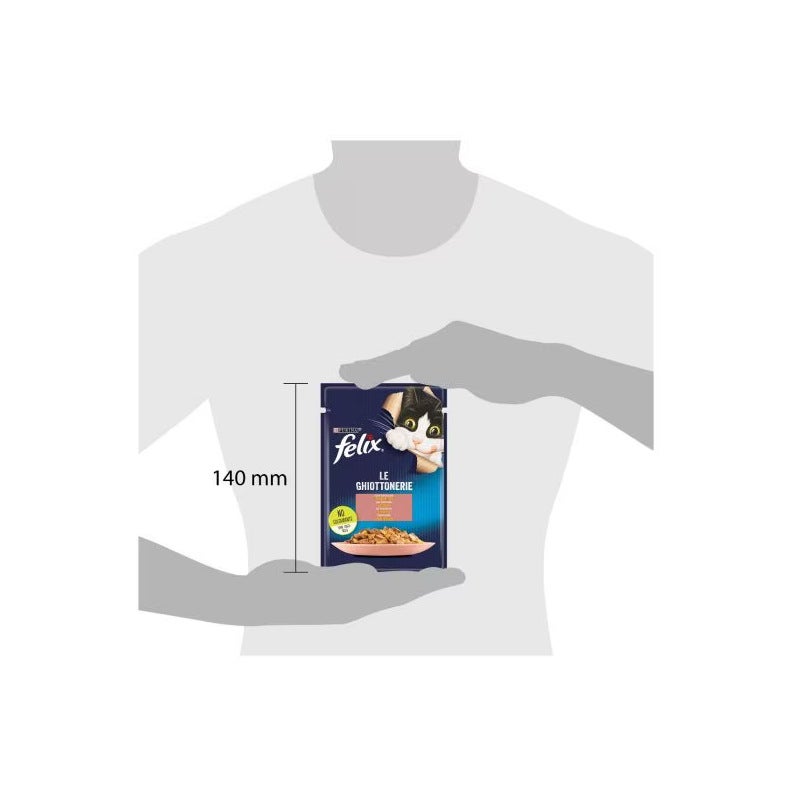 Purina Felix Le Ghiottonerie Gusto Salmone Cibo Umido Gatti Adulti Busta 85g-4