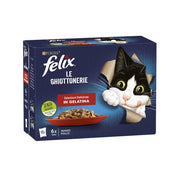 Purina Felix Le Ghiottonerie Selezioni Gusto Manzo/Pollo Cibo Umido Gatti Adulti Busta 12x85g-1