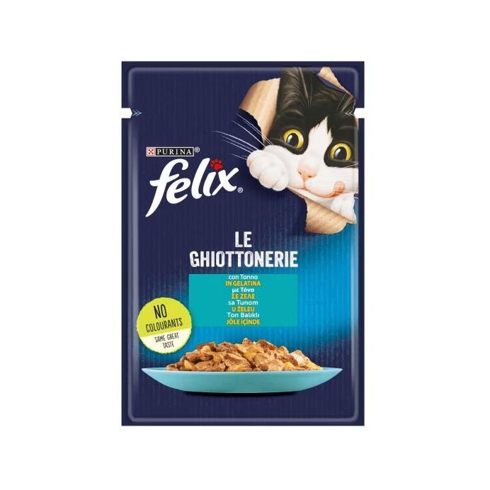 Purina Felix Le Ghiottonerie Gusto Tonno Cibo Umido Gatti Adulti Busta 85g-1