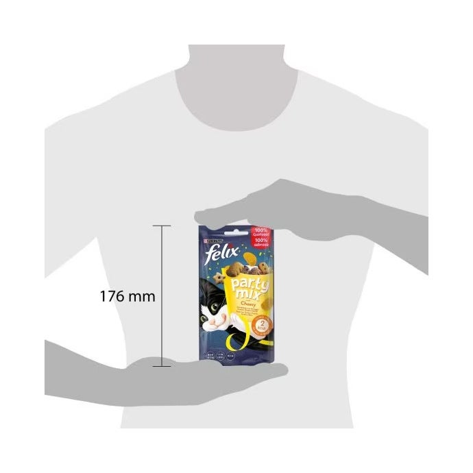 Purina Felix Party Mix Cheezy Ai Formaggi Snack Gatti Adulti Busta 60g-4