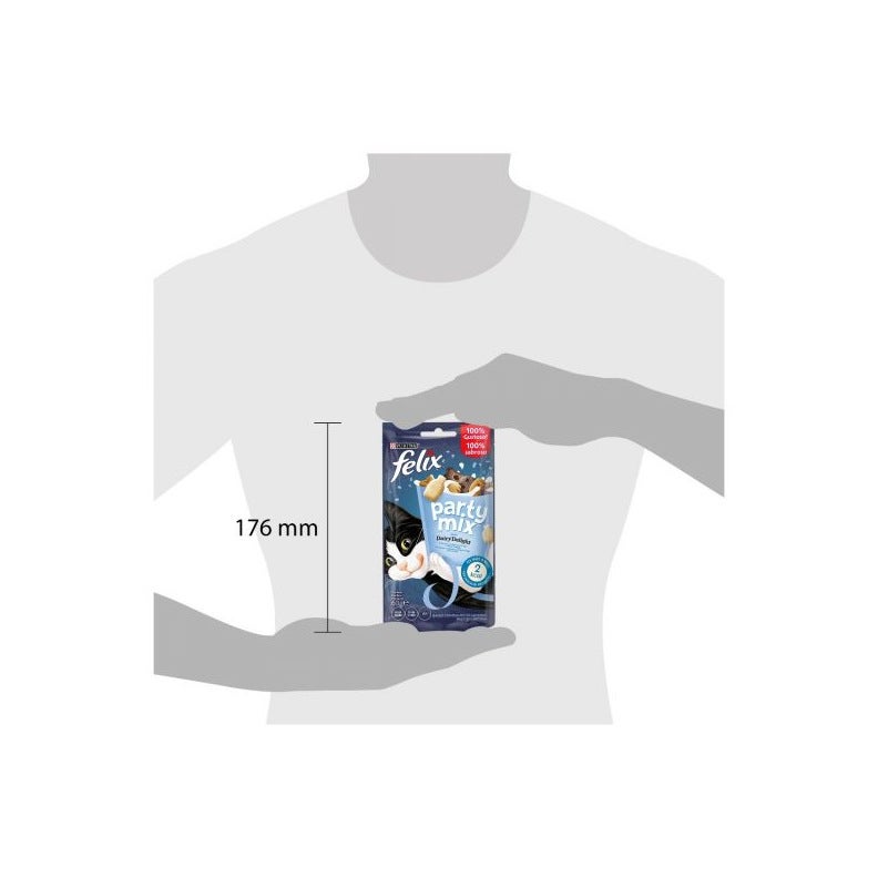 Purina Felix Party Mix Dairy Delight Latte&Formaggi Snack Gatti Adulti Busta 60g-4