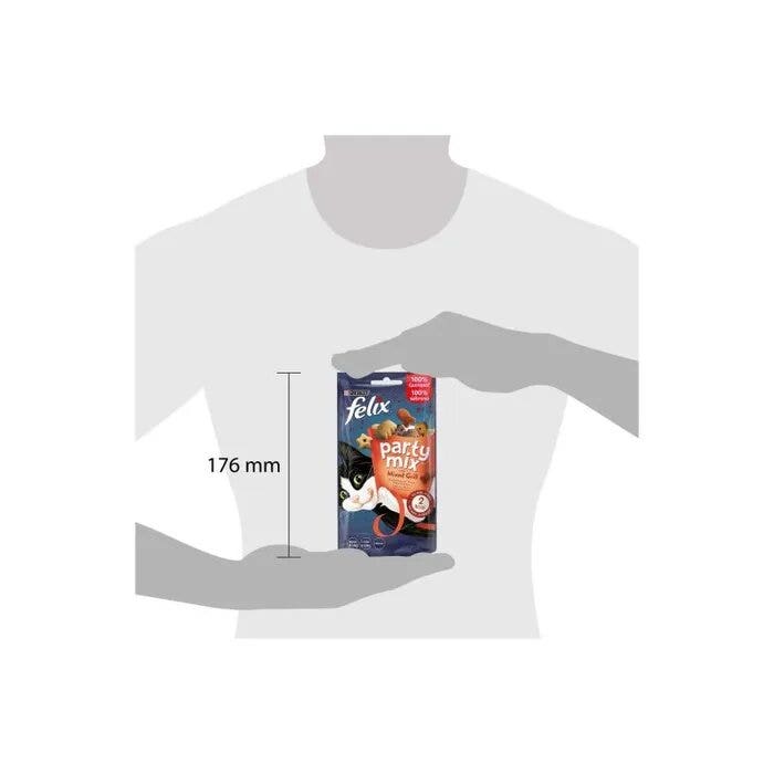 Purina Felix Party Mix Mixed Grill Manzo/Pollo/Salmone Snack Gatti Adulti Busta 60g-7