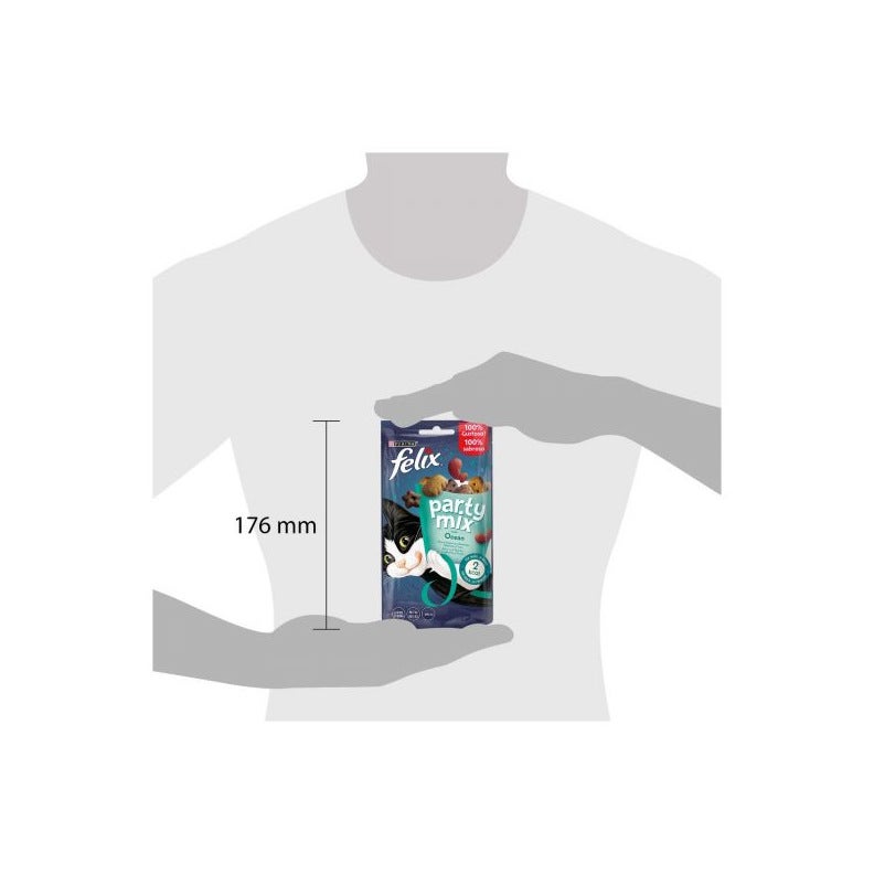 Purina Felix Party Mix Mix Ocean Salmone/Merluzzo/Trota Snack Gatti Adulti 60g-4