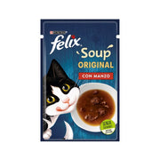 Purina Felix Soup Gusto Manzo Cibo Umido Gatti Adulti Busta 48g-1