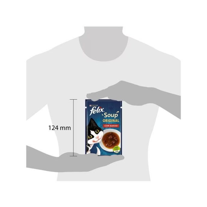Purina Felix Soup Gusto Manzo Cibo Umido Gatti Adulti Busta 48g-4