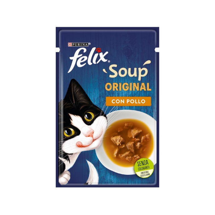 Purina Felix Soup Gusto Pollo Cibo Umido Gatti Adulti Busta 48g-1