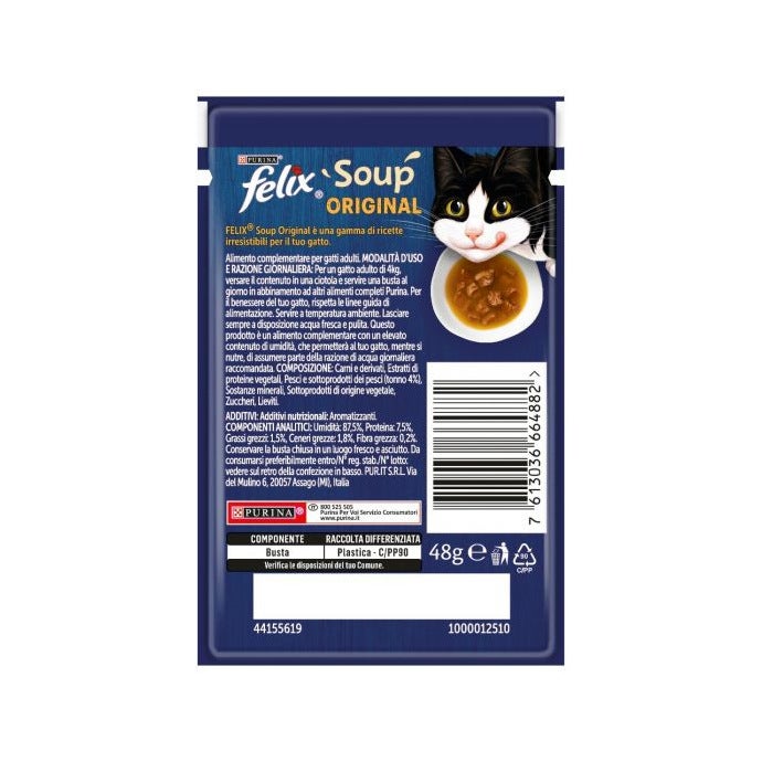 Purina Felix Soup Gusto Tonno Cibo Umido Gatti Adulti Busta 48g-2