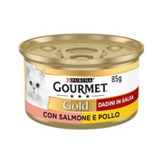 Purina Gourmet Gold Dadini In Salsa Con Salmone E Pollo Per Gatti Lattina 85g-1