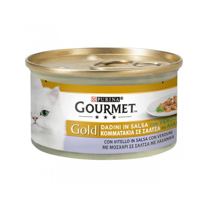 Purina Gourmet Gold Dadini In Salsa Con Vitello E Verdure Per Gatti Lattina 85 g-4