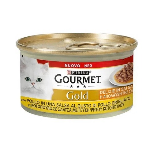 Purina Gourmet Gold Delizie In Salsa Con Pollo Per Gatti Lattina 85g-1
