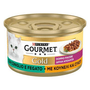 Purina Gourmet Gold Gatto Doppio Piacere Con Coniglio E Fegato Per Gatti Lattina 85g-1