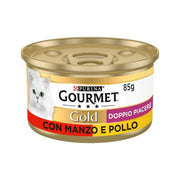 Purina Gourmet Gold Doppio Piacere Con Manzo E Pollo Per Gatti Lattina 85g-1