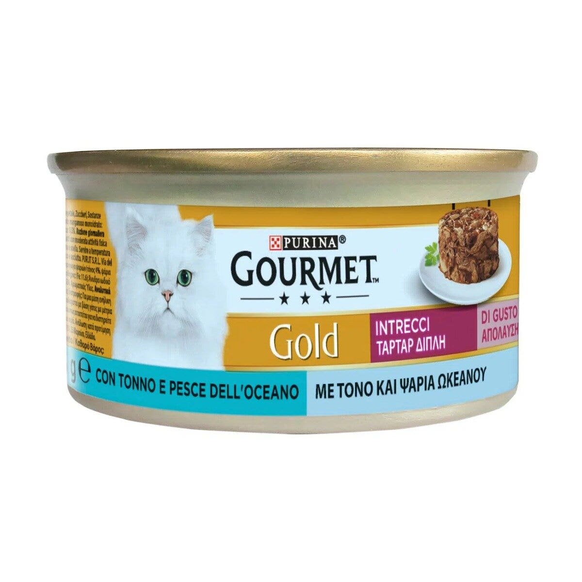 Purina Gourmet Gold Intrecci Di Tonno E Pesce Dell'Oceano Per Gatti Lattina 85g-2