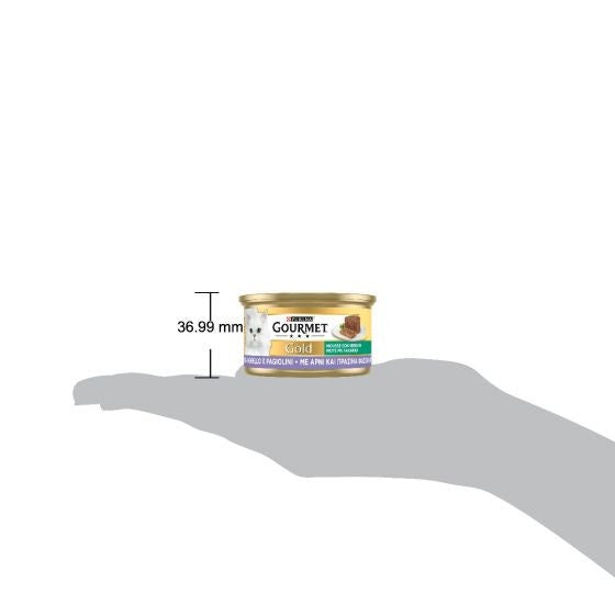 Purina Gourmet Gold Mousse Con Agnello E Fagiolini Per Gatti Lattina 85g-2