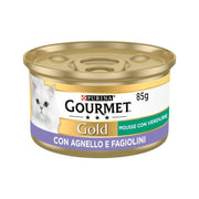 Purina Gourmet Gold Mousse Con Agnello E Fagiolini Per Gatti Lattina 85g-1