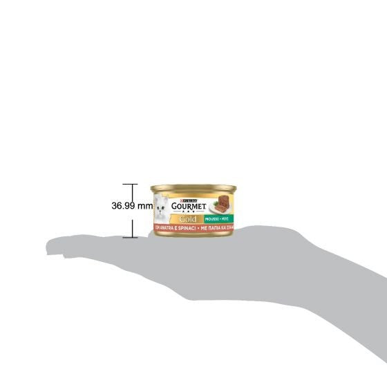 Purina Gourmet Gold Mousse Con Anatra E Spinaci Per Gatti Lattina 85g-2