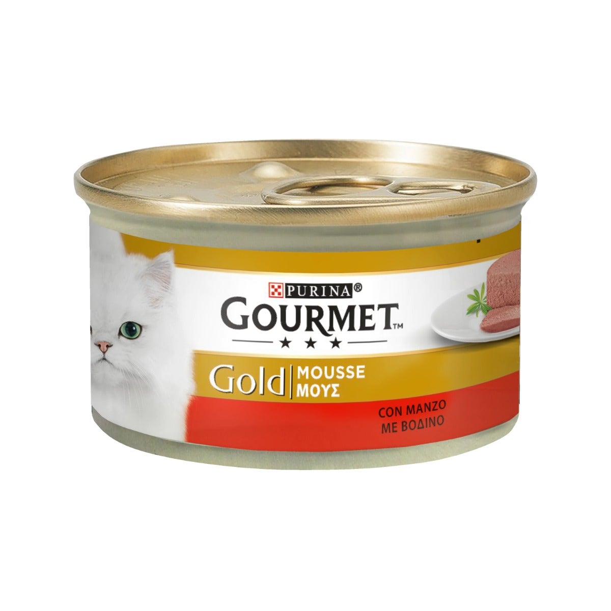 Purina Gourmet Gold Mousse Con Manzo Per Gatti Lattina 85g-1