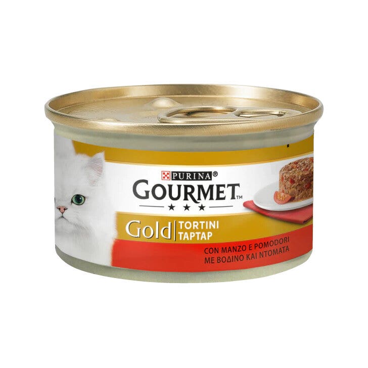 Purina Gourmet Gold Tortini Con Manzo E Pomodori Per Gatti Lattina 85g-3