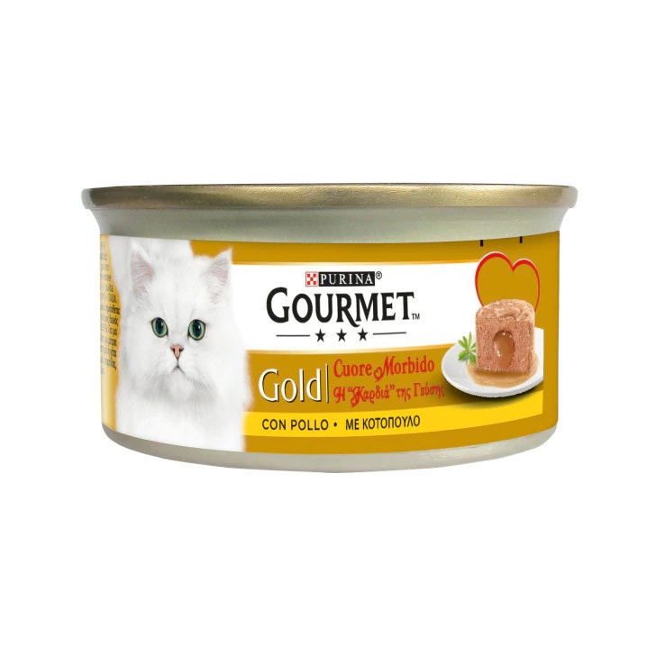 Purina Gourmet Gold Cuore Morbido Con Pollo Per Gatti Lattina 85g-1