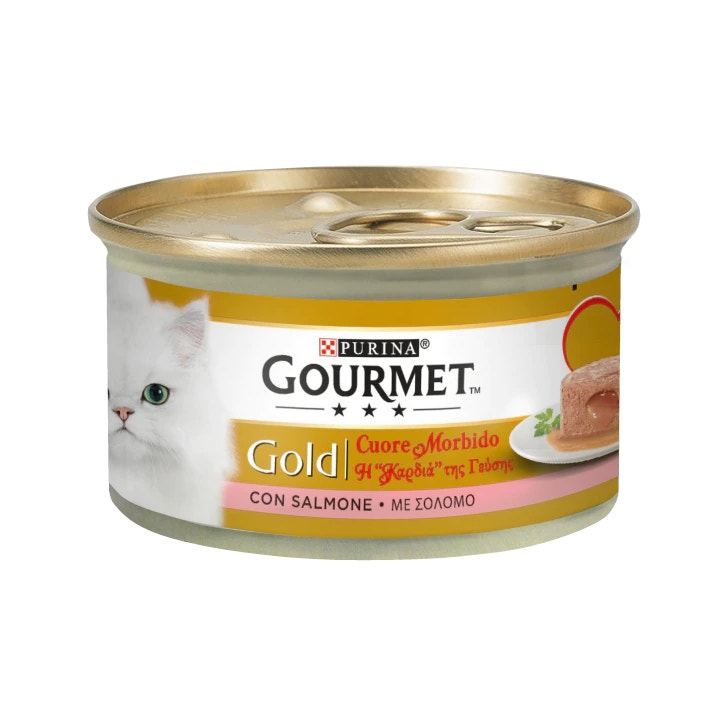 Purina Gourmet Gold Cuore Morbido Con Salmone Per Gatti Lattina 85g-0