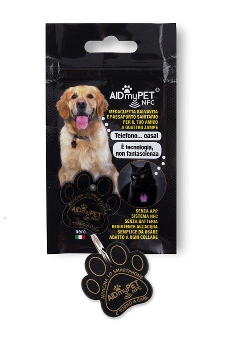 Aidmypet Medaglietta Salvavita Cani/Gatti Colore Nero-1