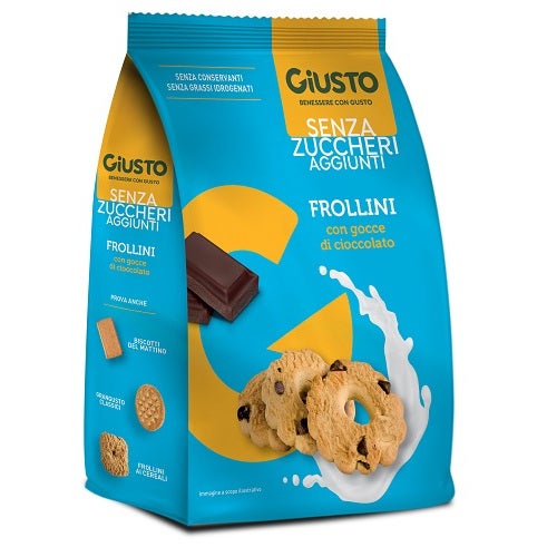 Giusto Senza Zucchero Frollini Gocce Cioccolato Senza Glutine 350g-1