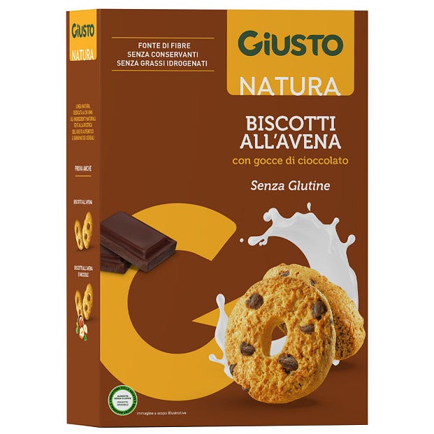 Giusto Senza Glutine Biscotti All'Avena Con Gocce Di Cioccolato 250g-1