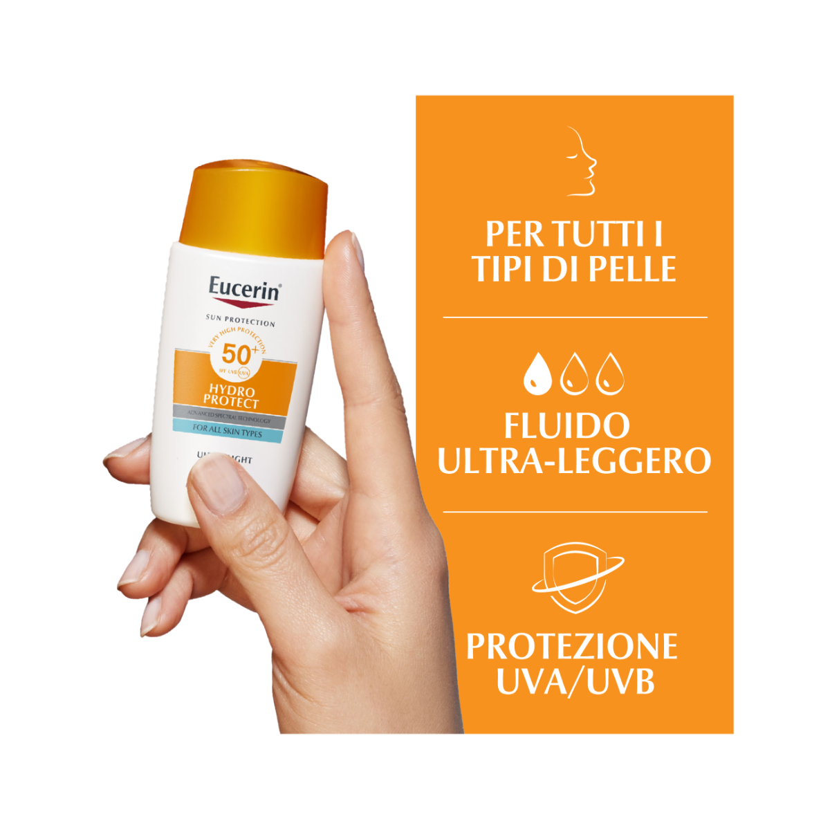 Eucerin Hydro Protect Fluido Solare Viso Ultra-Leggero 50ml SPF 50+-4