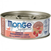 Monge Supreme Tonno Riso Integrale e Goji Cibo Umido Gatti Adulti Sterilizzati 80g-1