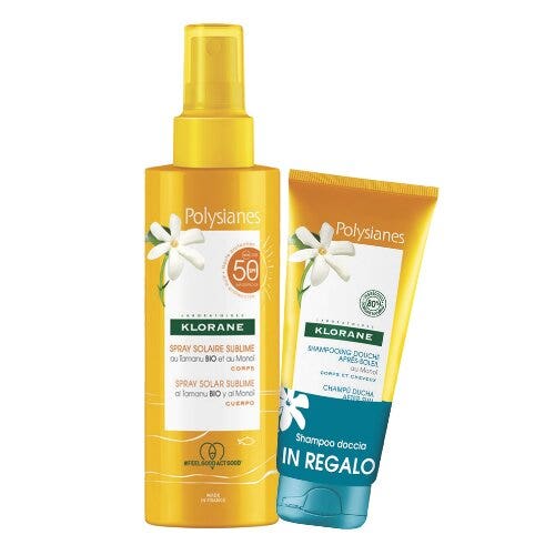 Klorane Polysianes Olio al Tamanu Bio e Monoï 100ml + Shampoo Doccia Doposole al Monoï 200ml-1