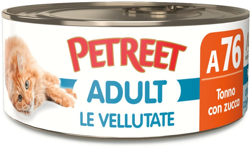 Petreet Vellutate Tonno Con Zucca Cibo Umido Gatto Adulto Barattolo 70g-1