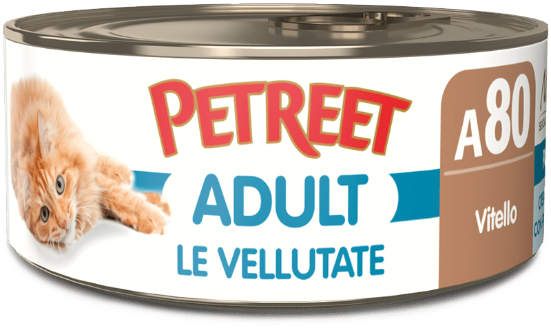 Petreet Vellutate Vitello Cibo Umido Gatto Adulto Barattolo 70g-1