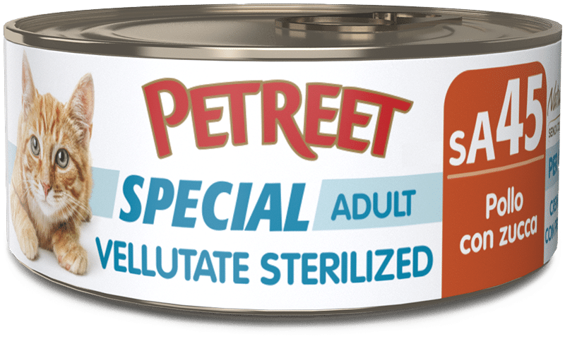 Petreet Vellutate Pollo Con Zucca Cibo Umido Gatto Sterilizzato Barattolo 70g-1