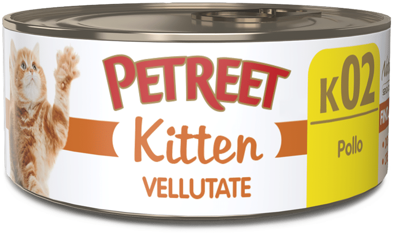 Petreet Vellutate Pollo Cibo Umido Gattino Barattolo 60g-1