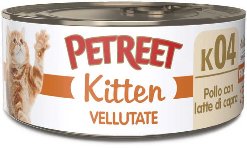 Petreet Vellutate Pollo Con Latte Capra Cibo Umido Gattino Barattolo 60g-1