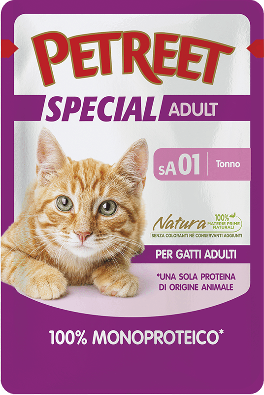 Petreet Monoproteico Tonno Cibo Umido Gatto Adulto Bustina 70g-1