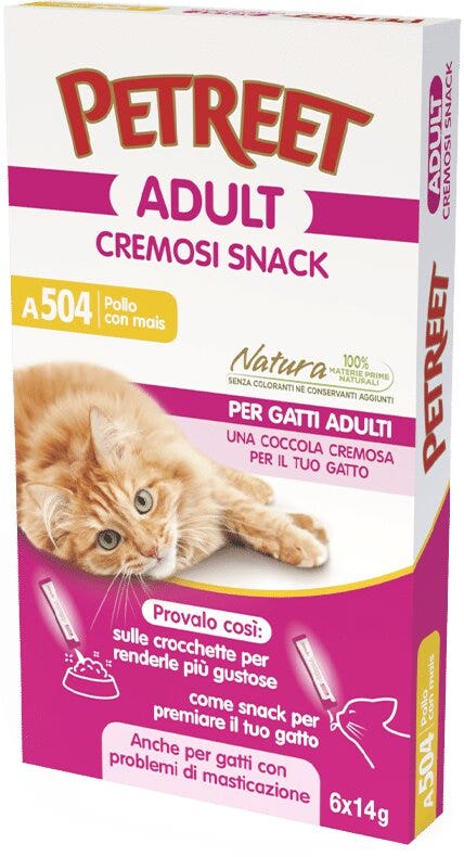 Petreet Snack Pollo Con Mais Cibo Umido Gatto Adulto 6 Bustine-3