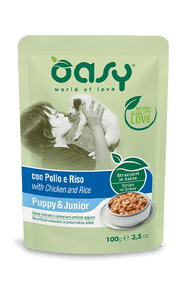 Oasy Straccetti In Salsa Con Pollo E Riso Per Cuccioli Bustina 100g-1