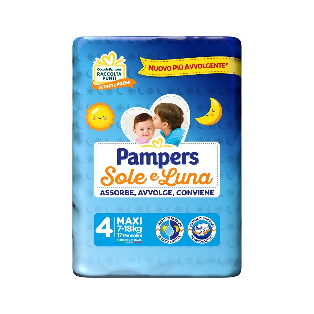 Pampers Sole e Luna Pannolini Taglia 4 Maxi (7-18 kg) 17 Pezzi-2