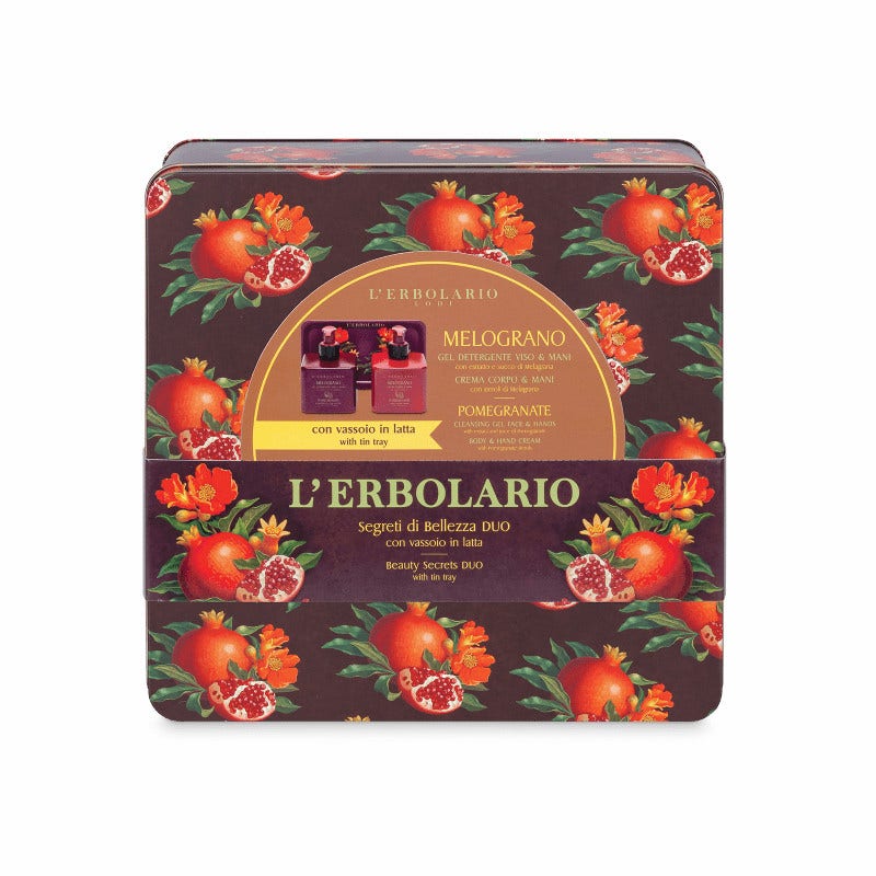 L'Erbolario Cofanetto Melograno Gel Detergente Viso/ Mani 250ml + Crema Corpo 250ml-2