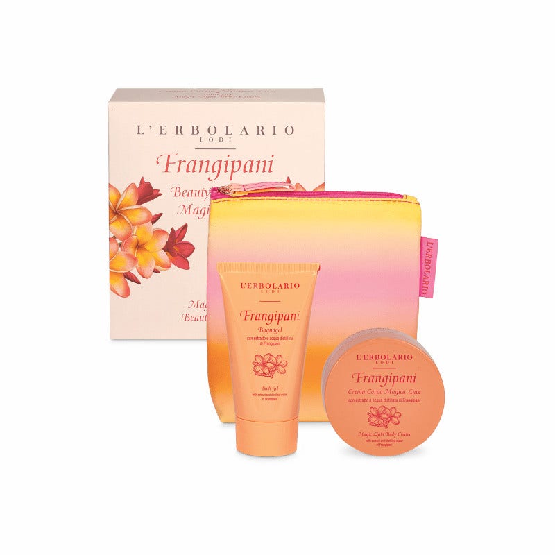 L'erbolario Frangipani Bagnogel 75ml + Crema Corpo 75ml + Pochette-2