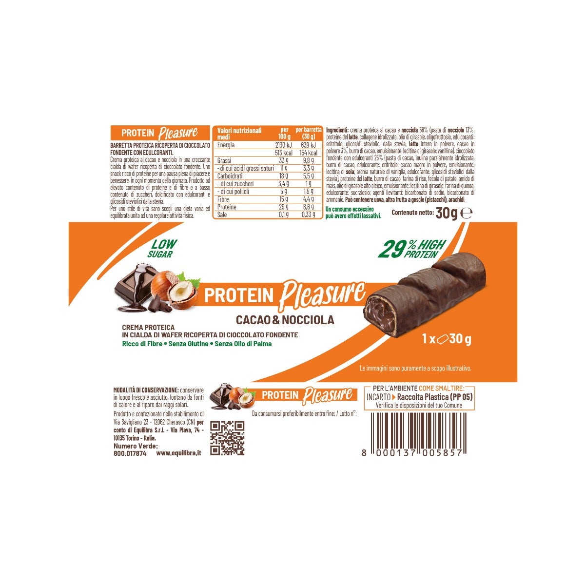 Equilibra Crock Cacao&Nocciola 1 Barretta Proteica-6