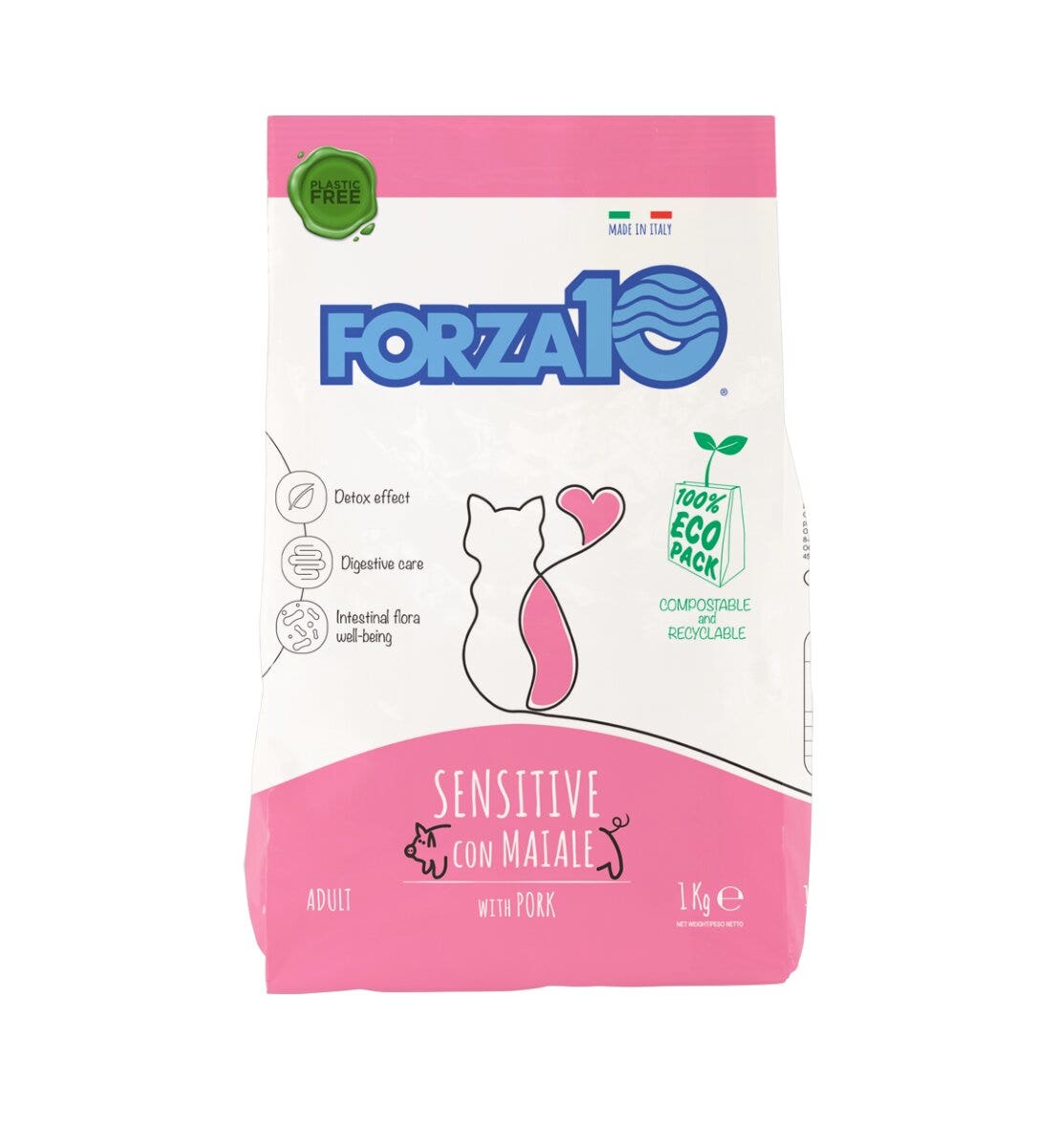 Forza10 Maintenance Adult Sensitive Crocchette Al Maiale Gatti Adulti Sacco 1kg-2
