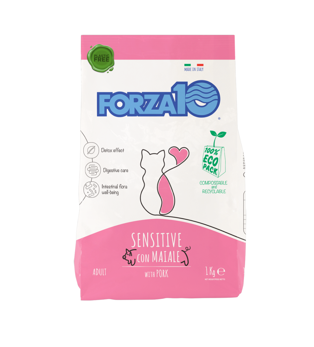 Forza10 Maintenance Adult Sensitive Crocchette Al Maiale Gatti Adulti Sacco 1kg-1