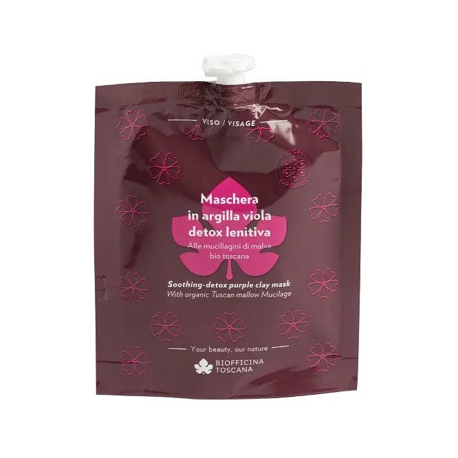 Biofficina Toscana Maschera Viso Argilla Viola Detox Lenitiva 30g-2